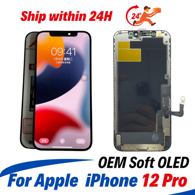 Soft OLED For iPhone 12 Pro LCD Display|Touch Screen Digitizer Frame Assembly