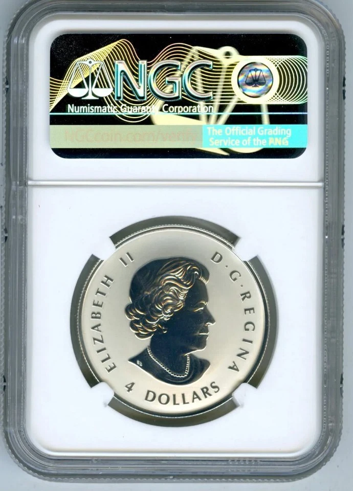 2023 QUEEN ELIZABETH $4 1/2 OZ CANADA SILVER PROOF NGC PF69 35TH MAPLE LEAF - FR - Image 2 of 2