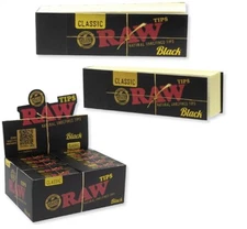 New! RAW BLACK Natural Unrefined Tips FULL Box of 50 Packs 100% RAWthentic
