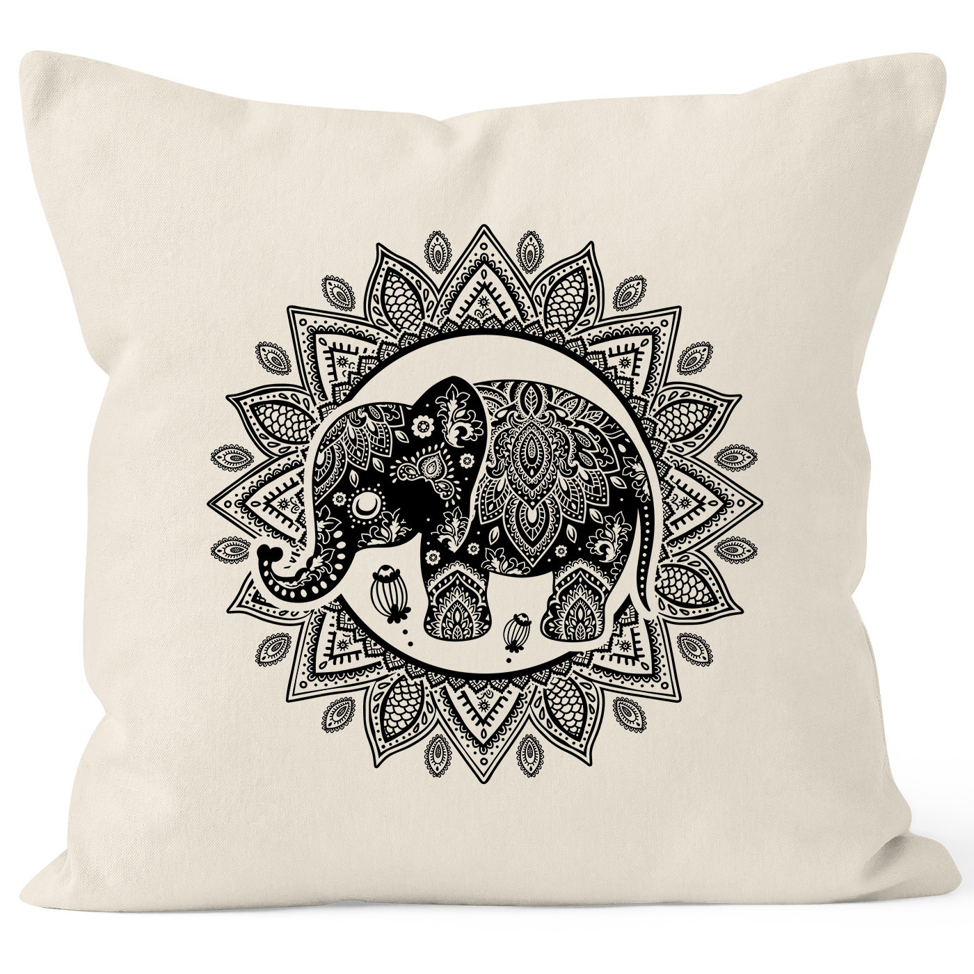 Kissenbezug Elefant Mandala Boho Bohamian Ethno Tribal Ornament Kissen-Hlle 3790₽