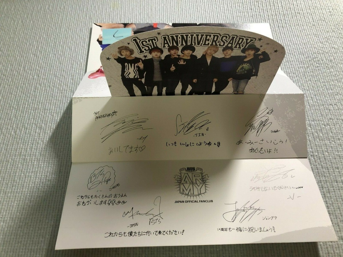 BTS 1st Japan Fan Club Anniversary Limited Pop Up Message Card | eBay