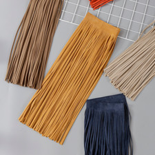 Tassel Faux Suede Leather Fringe Trims Edging Tape DIY Trim Sewing Costume Craft