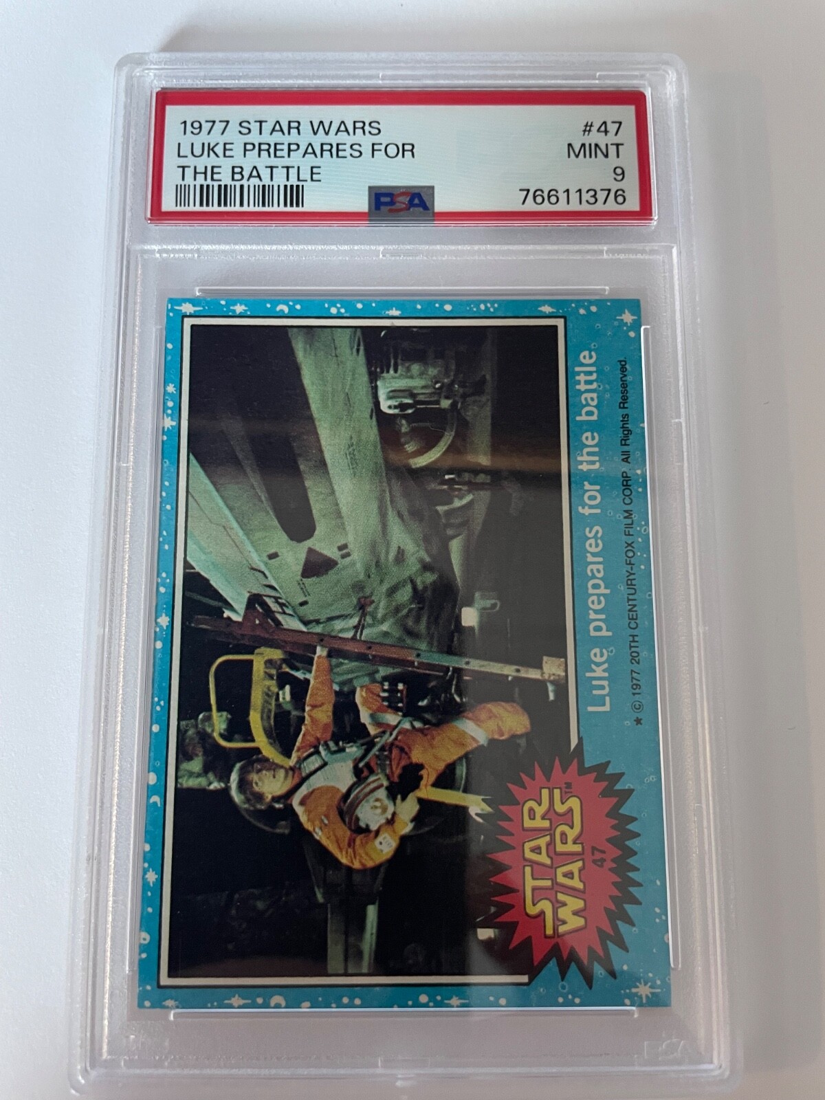 1977 Topps Star Wars #47 Luke Prepares For The Battle 1st Blue Series PSA 9 MINT