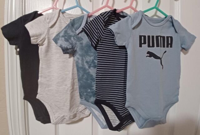 Baby Boys clothes. Size 3-6M . Infant Baby bundle bodysuits puma .lot of 5.
