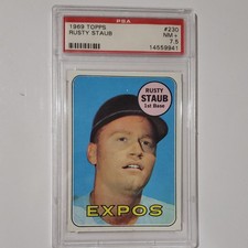 Topps 1969 Rusty Staub #230 PSA 7.5 Montreal Expos MLB Baseball Card