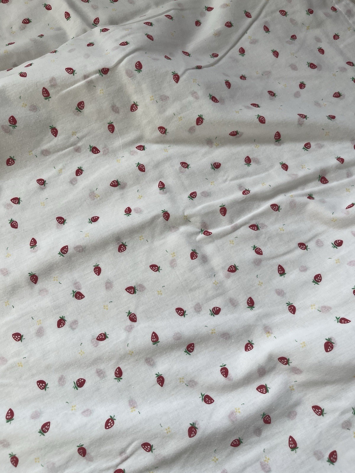 Set lettino fragola cura della mamma vintage copripiumino, piumone e tende anni 80 foto 4