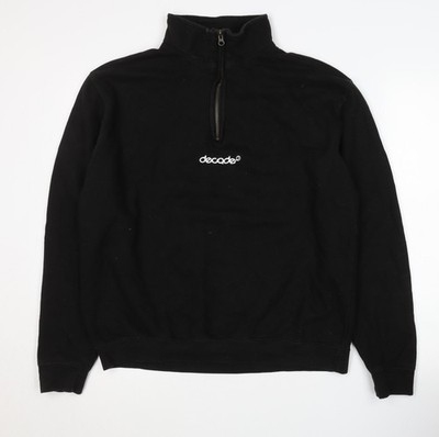 dekade Sweatshirt Herren schwarz L hochgeschlossen