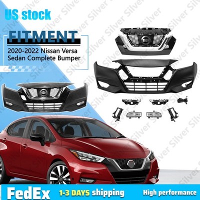 Complete Front Bumper Bundle Kit Fit for 2020 2021 2022 Nissan Versa Sedan