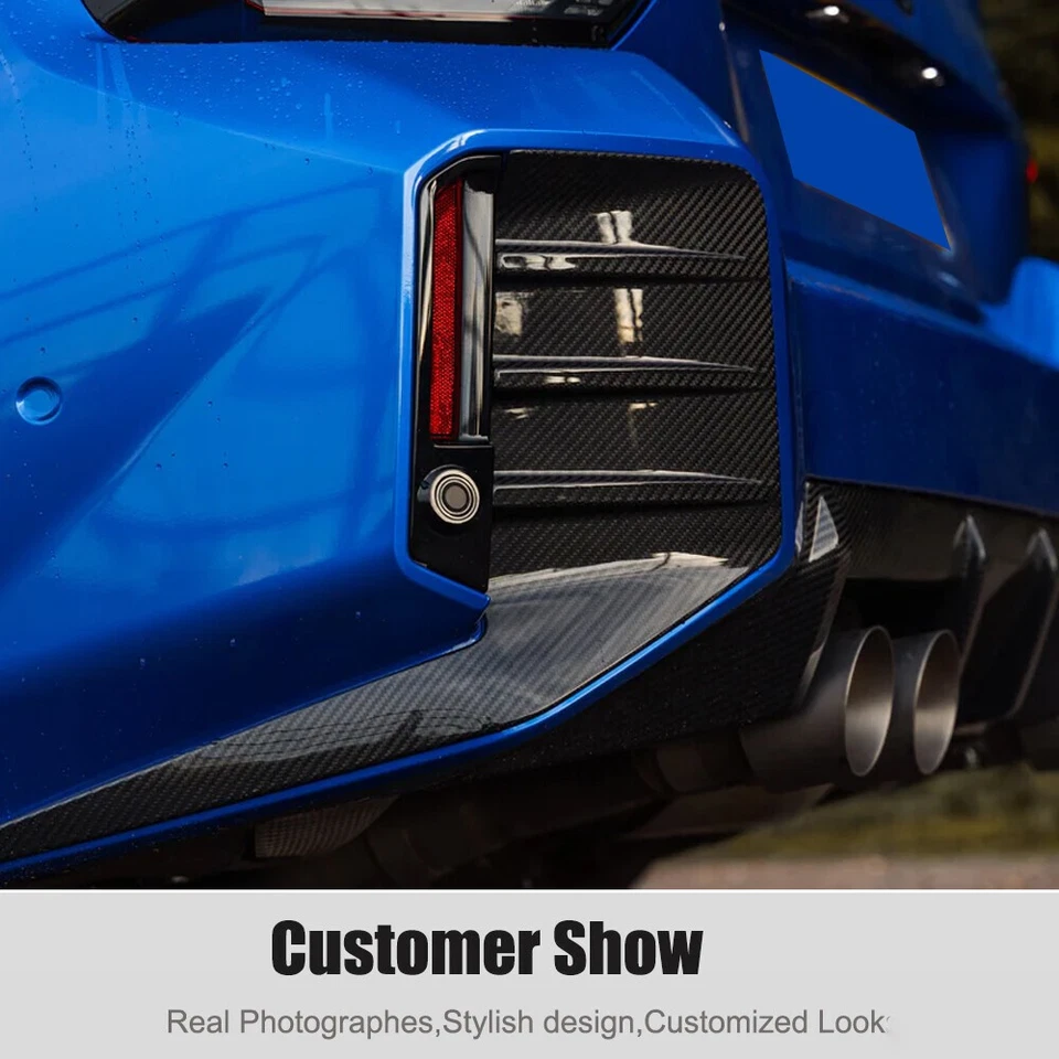 Parachoques trasero de carbono real para BMW M2 G87 2022-2024 ventilación lateral hoja C moldura canards Foto 3 de 4