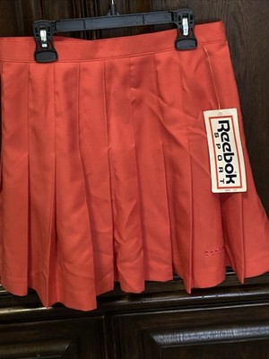 Vintage 90s Y2K REEBOK SPORT Pleated Tennis Skirt Coral Size 12 NWT