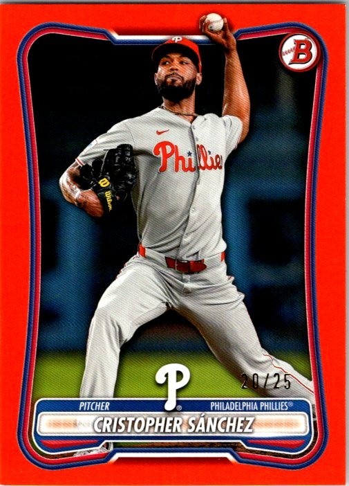 2026 Bowman #55 Christopher Sanchez /25 Orange Border Parallel Phillies Card