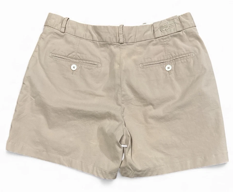 LACOSTE PANTALONES CORTOS MUJER CAQUI FRENTE PLANO 5” ENTREPIERNA ~ LEER DESCRIPCIÓN Foto 2 de 4