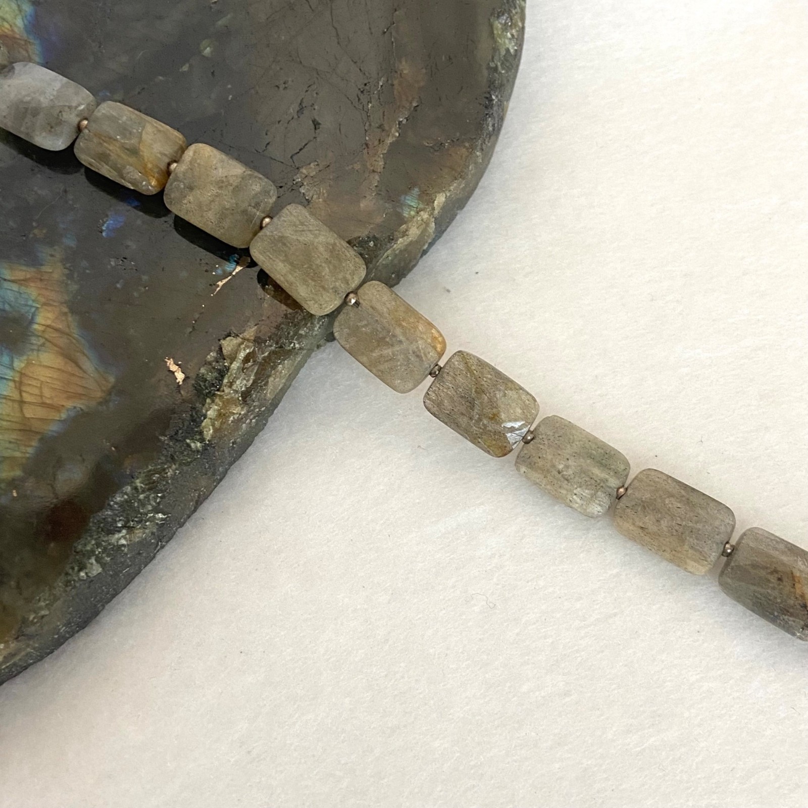 Sterling Silver 925 Faceted Rectangular Labradori… - image 8