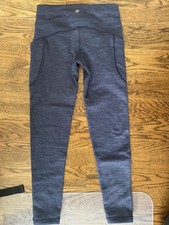 Athleta Navy Lined Leggings. Size Medium 8-10