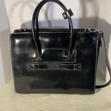 McKlein LakeForest Ladies' Laptop Briefcase, Top Grain Cowhide Leather EUC Black