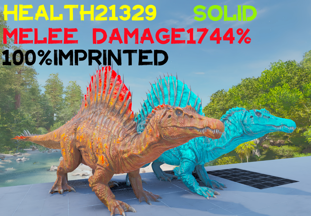 ark Ark Survival Ascended Abb Spino Pair TOP STATS Solid color
