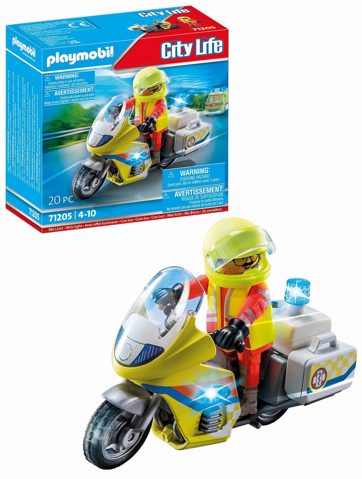 Playmobil 71205 Rescue - Аварийный мотоцикл с мигалками, аварийная сигнализация