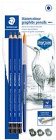 Staedtler Bleistift-Set Mars Lumograph Aquarell Blister 3 Bleistifte + 1 Pinsel
