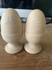 Curtain Pole Ends / Ballustrade / Bannister Ends (pair) In Plain Wood Ready For 