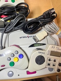 Sega Saturn 3 Consoles 6 Controllers 3 Games Working Used Japan