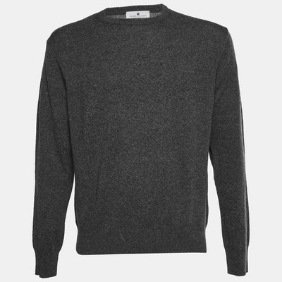 Pierre Balmain Grey Wool Knit Crewneck Sweater M