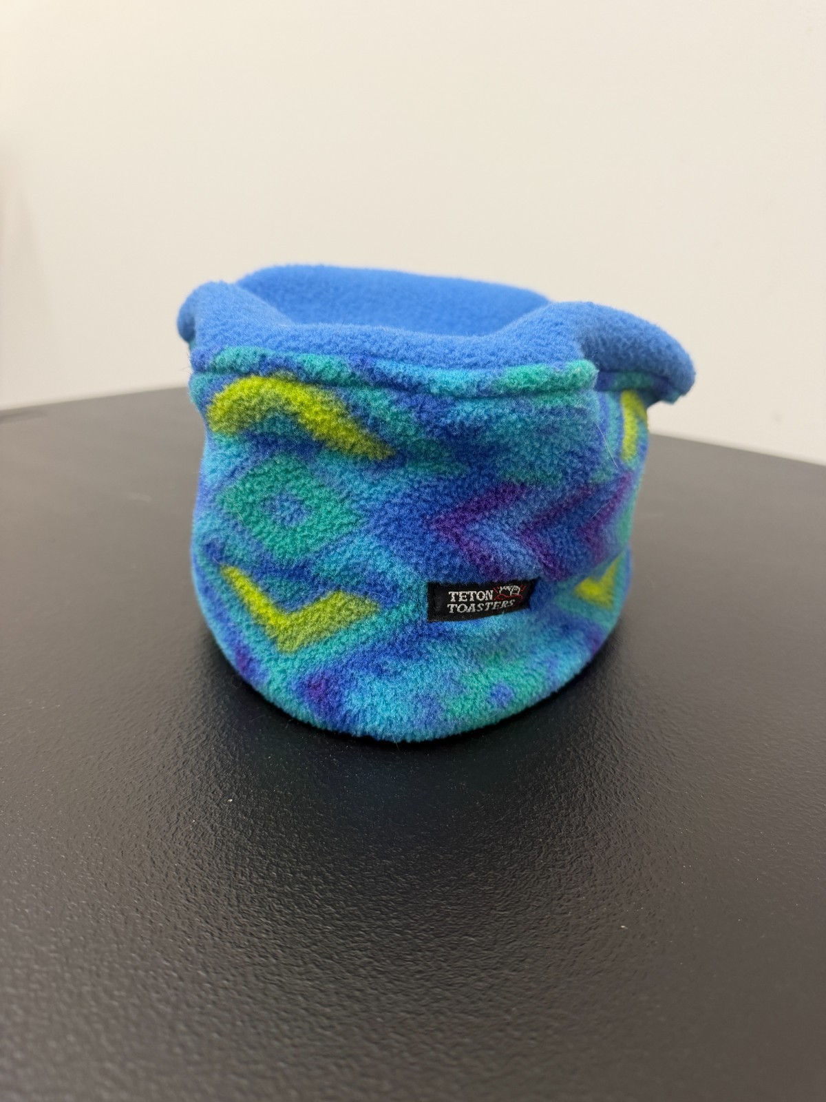 Vintage Teton Toasters Fleece Hat Geometric Ski Made USA 90s Blue One Size