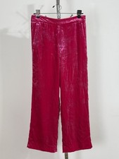 J. Crew Women s Pink Velvet Peyton Pull On Pants Cropped Elastic Waist 6 NWT