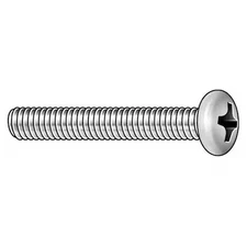 M3.5-0.60 X 25 Mm Phillips Pan Machine Screw, Zinc Plated Steel, 25 Pk,