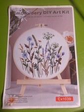 Embroidery Art Kit Flowers Cx1039 Pre-Printed...