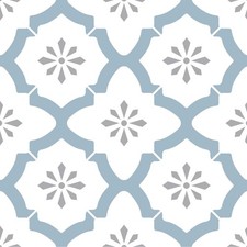 Alfama Blue Peel Stick Floor Tiles - 10 Durable, Water-Resistant Vinyl Tiles