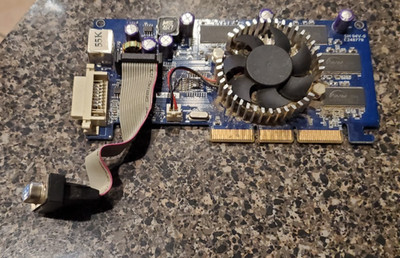 Vintage Graphics Card AGP GF FX5500 256MB DDR TV DVI Untested NVidia GeForce