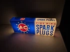 Vintage 24" AC Fire Ring Spark Plugs Lighted Clock Hanging Sign - READ