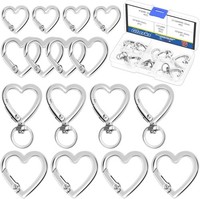 Karabiner Clips Set 16Tlg Herzform Zinklegierung SchlüSselringe AnhäNger ZubehöR