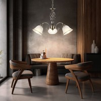 HäNgeleuchte Kronleuchter Wohnzimmerlampe Led Glas Altmessing 3-Flammig LüSter