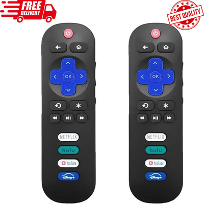 (Pack 2) Replacement Remote Control Only for All Roku TV, Compatible for TCL