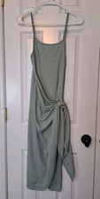Shein Green Adjustable Strap Front Wrap Midi Dress Size M
