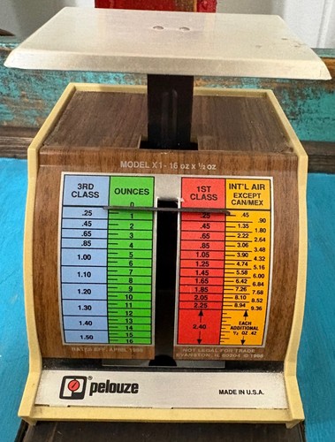 Vintage Little Pelouze US Postage Mail Scale Model X-1 Made in USA up to 16 oz