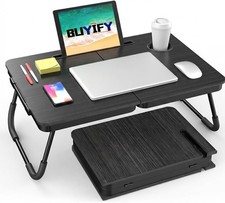 BUYIFY Portable Foldable Laptop Desk for Bed and Couch, Adjustable Lap Desk with