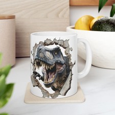 T Rex Dinosaur - Funny Ceramic Coffee Mug Gift, Halloween Dino Cup for Friends