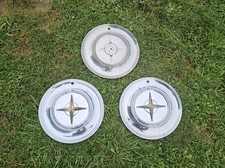 Set Of 3 1954 Chrysler 15 Hubcaps Wheel Covers 54 New Yorker Golden Star Hotrod