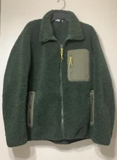 J W Anderson Uniqlo Jacket Mens XL Green Full Zip Sherpa Fleece