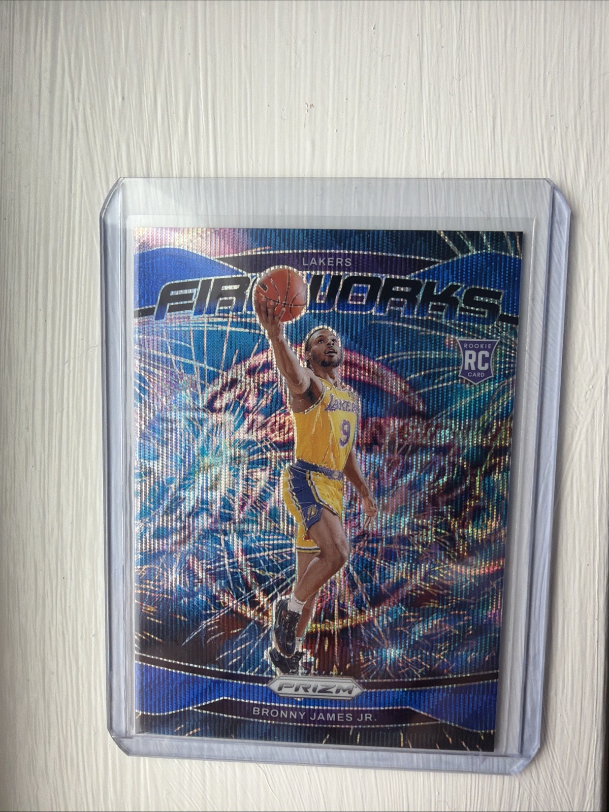 Bronny James Jr. 2024-25 Panini Prizm Fireworks Blue Wave Prizm /175 RC #14