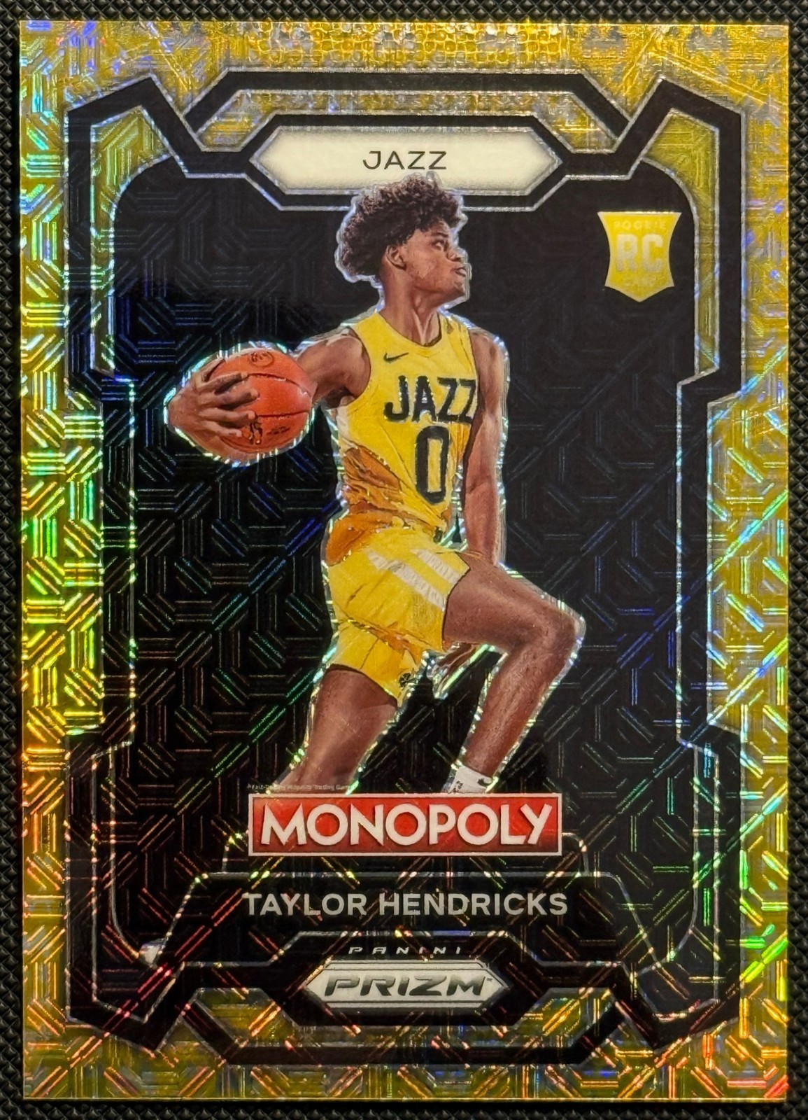 2023-24 Panini Prizm Monopoly Taylor Hendricks Gold Millionaire Shimmer /500 #86