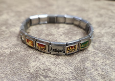 VTG Italian Charm Stretch Bracelet 19 Links Various Themes  Charm Brands