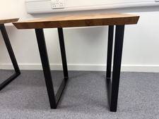 Upcycled Solid Wood Desk Industrial Black Steel Legs Oiled Butcher Block Top 80c