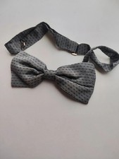HERREN SCHMETTERLING SEIDE 100% GRAU MADE IN ITALY