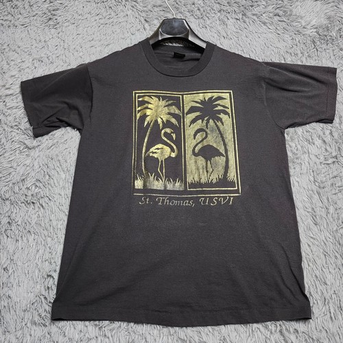Vintage St Thomas Mens TShirt XL Screen Stars Best Flamingo USA Single Stitch