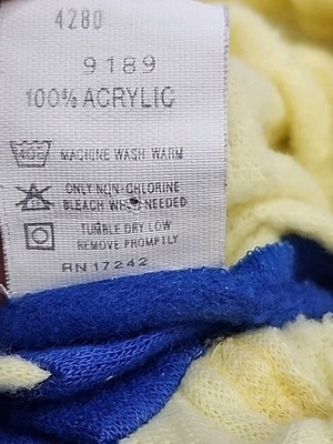 Y Vintage 80s /90's Jog Togs Baby Newborn Yellow / Blue Hooded Snap