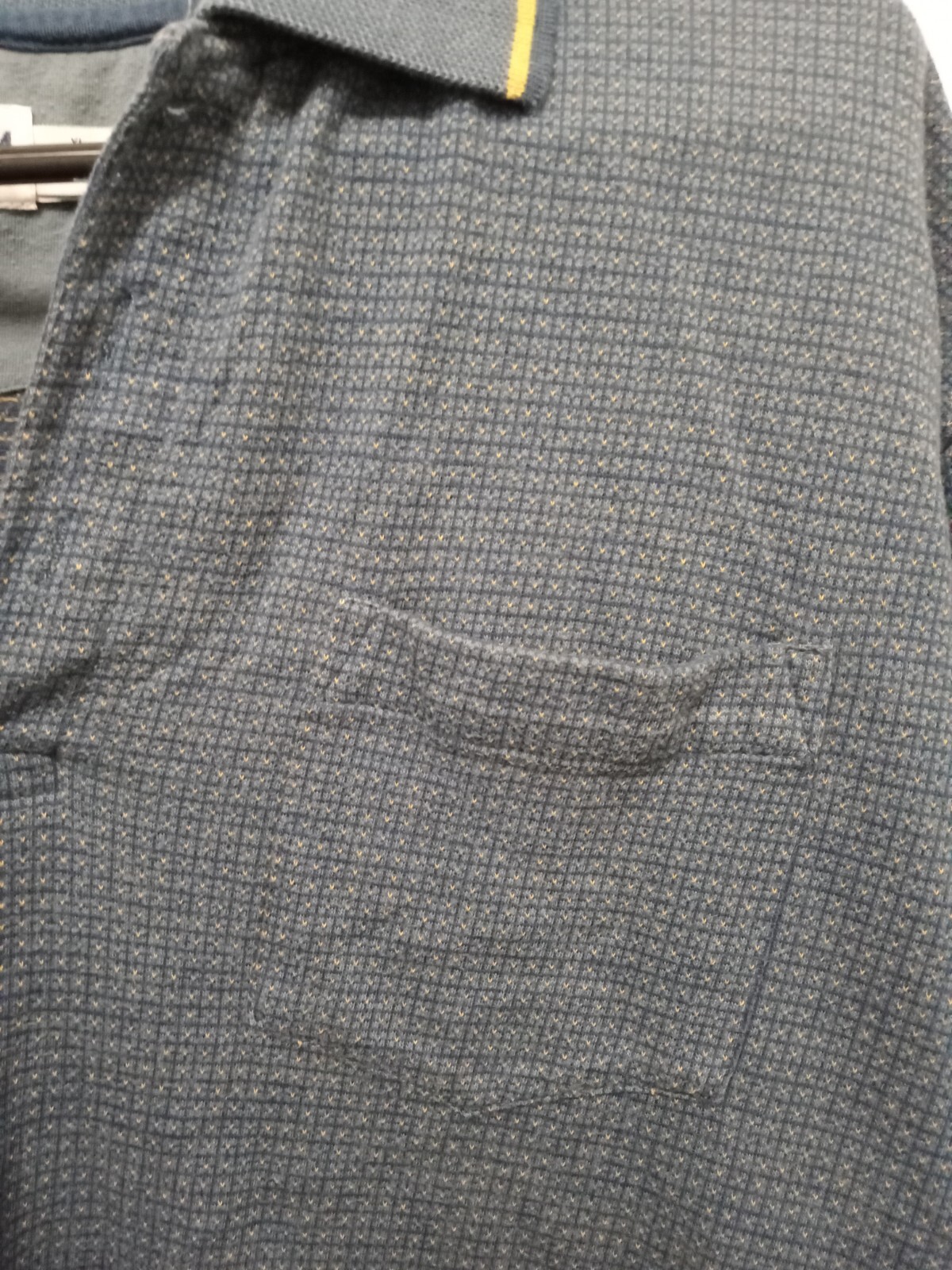 Windham Pointe Pocket Polo Tiny Checkered Blue XL - image 2