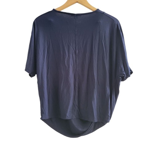 Vince Women Navy Blue Top Size XS Quiet Luxury Modern Short Sleeve office - Picture 2 of 8